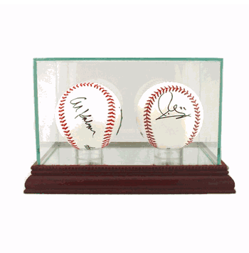 Double Baseball Glass Display Case - Click to enlarge