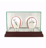 Double Baseball Glass Display Case