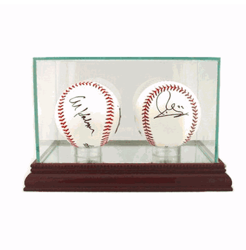 Double Baseball Glass Display Case - Click to enlarge