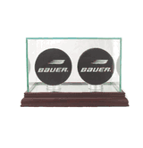 Double Hockey Puck Glass Display Case