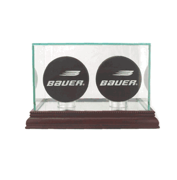 Double Hockey Puck Glass Display Case - Click to enlarge
