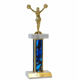 Double Platform Cheerleader High Five Trophy (Multiple Sizes)