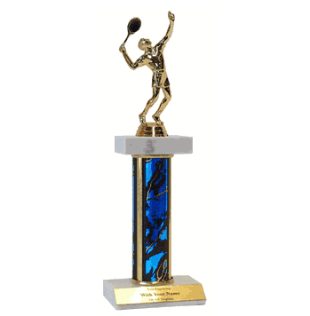 Double Platform Tennis Figure Trophies (3 sizes) - Click to enlarge
