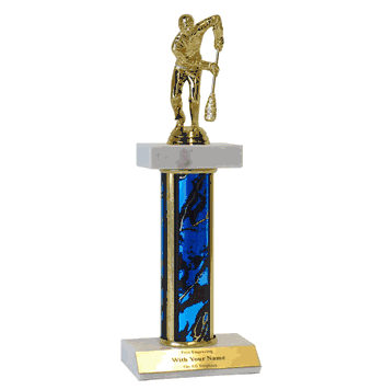 Broomball Trophy - Deluxe Double Platform - Multiple Sizes - Click to enlarge