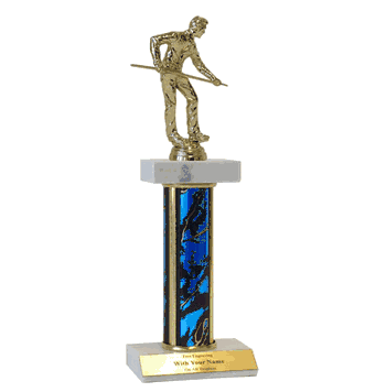 Double Platform Trophies in 3 Sizes- Billiards - Click to enlarge
