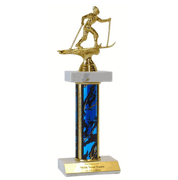 Double Platform Trophies in 3 Sizes - Cross Country Skiing - Click to enlarge