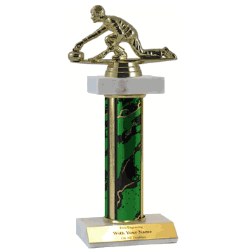 Double Platform Trophies in 3 Sizes - Curling - Click to enlarge