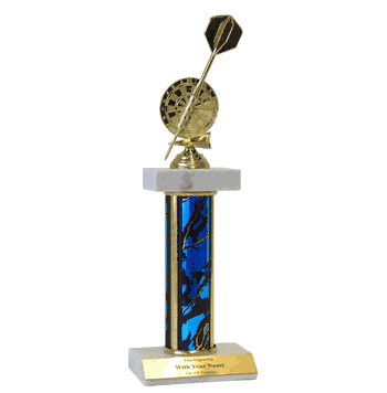 Double Platform Trophies in 3 Sizes - Darts - Click to enlarge
