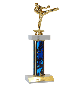 Double Platform Trophies in 3 Sizes - Karate - Click to enlarge