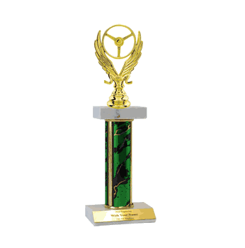 Double Platform Trophies in 3 Sizes - Winged Wheel - Click to enlarge