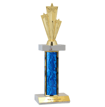 Double Platform Trophies with Star Design (3 Sizes) - Click to enlarge