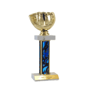Baseball Glove Trophy - Deluxe Double Platform - Multiple Sizes - Click to enlarge