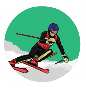 Downhill Skiing Epoxy Insert (2") - Click to enlarge