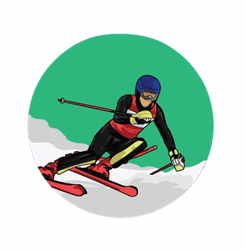 Downhill Skiing - 2" Epoxy Insert - Click to enlarge