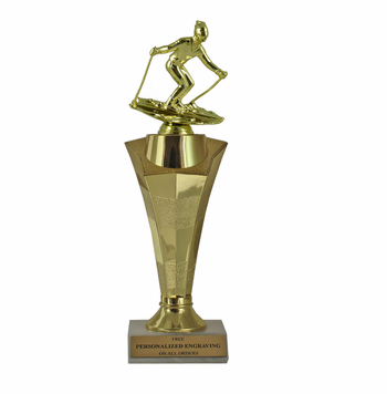 Downhill Skiing Star Column Trophy - Click to enlarge