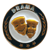 Drama Gold Enamel Lapel Pin