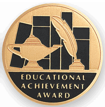 Educational Achievement Award Medal Insert (Etched) - Click to enlarge