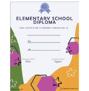 Elementary School Diploma Free Template - Click to enlarge