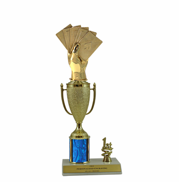 Elite Cards / Poker 1st, 2nd and 3rd Place Award Cup & Column Trophy - Click to enlarge