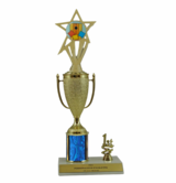 Elite Cornhole 1st, 2nd and 3rd Place Award Cup & Column Trophy with Insert