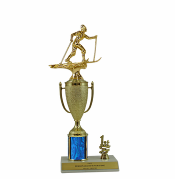 Elite Cross Country Skiing 1st, 2nd and 3rd Place Award Cup & Column Trophy - Click to enlarge