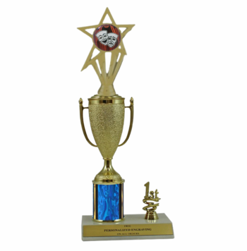 Elite Drama 1st, 2nd and 3rd Place Award Cup & Column Trophy with Insert - Click to enlarge