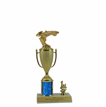 Elite Pinewood Derby 1st, 2nd and 3rd Place Award Cup & Column Trophy - Click to enlarge