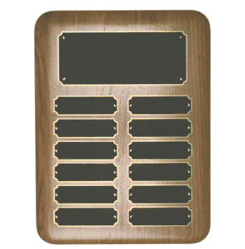 Elliptical Walnut Nameplate Plaque (12 Plates) - Click to enlarge