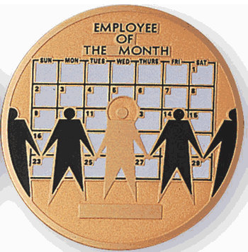Employee Of The Month Medal Insert (Etched) - Click to enlarge