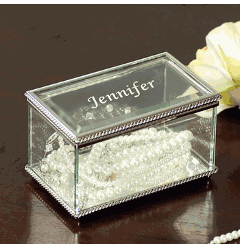 Engraved Beveled Glass Jewelry Box - Click to enlarge