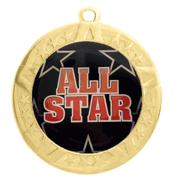 Epoxy Dome Gold Frame Insert : All Star - Click to enlarge