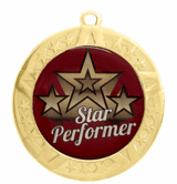 Epoxy Dome Gold Frame Insert Medal: Star Performer