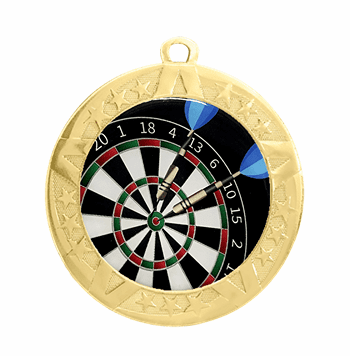 Darts Epoxy Dome Insert Medal - Gold Frame, 2 3/4" - Click to enlarge
