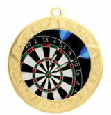 Darts Epoxy Dome Insert Medal - Gold Frame, 2 3/4"