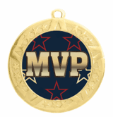 MVP Epoxy Dome Insert Medal - Gold Frame, 2 3/4"