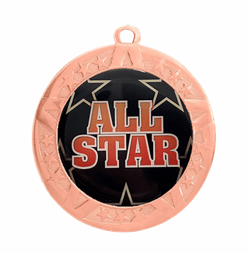 All Star Epoxy Dome Insert Medal - Bronze Frame, 2 3/4" - Click to enlarge