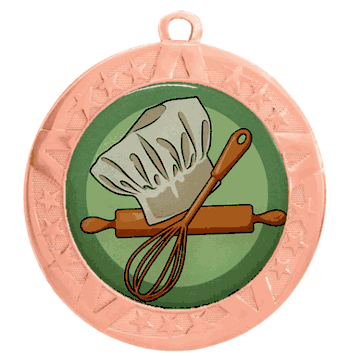 Epoxy Dome Insert Medal with Bronze Frame: Baking - Click to enlarge