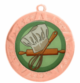 Baking Award Medal - Bronze Frame, 2 3/4"