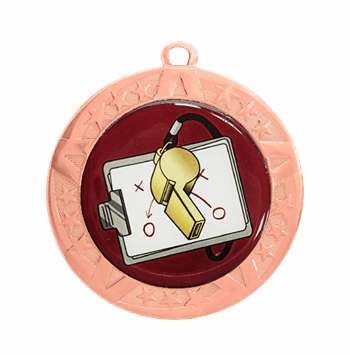 Coach Epoxy Dome Insert Medal - Bronze Frame, 2 3/4" - Click to enlarge