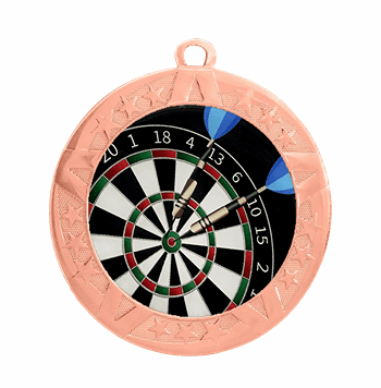 Darts Epoxy Dome Insert Medal - Bronze Frame, 2 3/4" - Click to enlarge