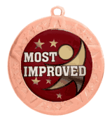 Epoxy Dome Insert Medal with Bronze Frame: Most Improved