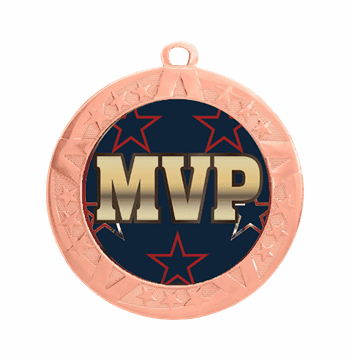 MVP Epoxy Dome Insert Medal - Bronze Frame, 2 3/4" - Click to enlarge