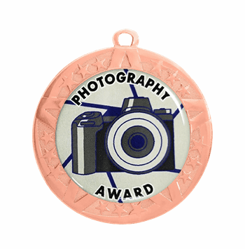 Photography Epoxy Dome Insert Medal - Bronze Frame, 2 3/4" - Click to enlarge