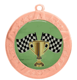 Epoxy Dome Insert Medal with Bronze Frame: Racing