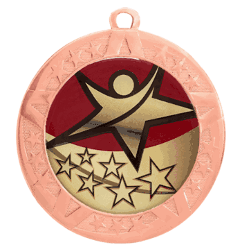 Epoxy Dome Insert Medal with Bronze Frame: Rising Star - Click to enlarge