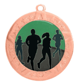 Epoxy Dome Insert Medal with Bronze Frame: Running