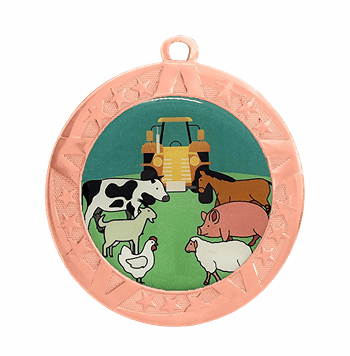 State & County Fair Epoxy Dome Insert Medal - Bronze Frame, 2 3/4" - Click to enlarge