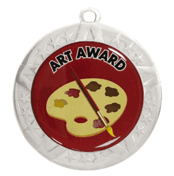 Epoxy Dome Silver Frame Insert Medal: Art - Click to enlarge