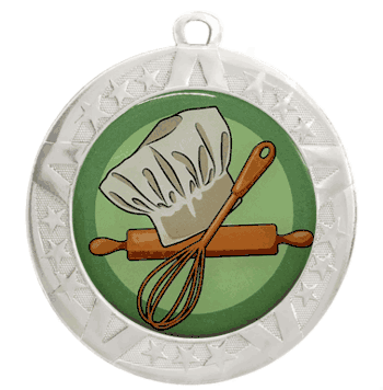 Epoxy Dome Silver Frame Insert Medal: Baking - Click to enlarge
