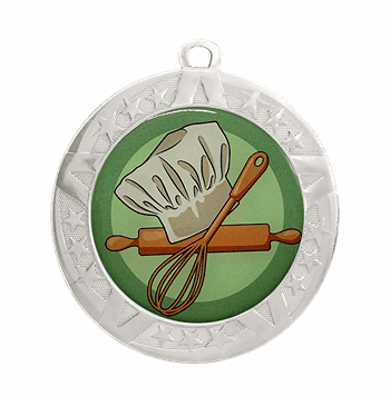 Epoxy Dome Silver Frame Insert Medal: Baking - Click to enlarge